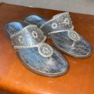 Stuart Weitzman Clear Jelly Crystal Thong Sandals